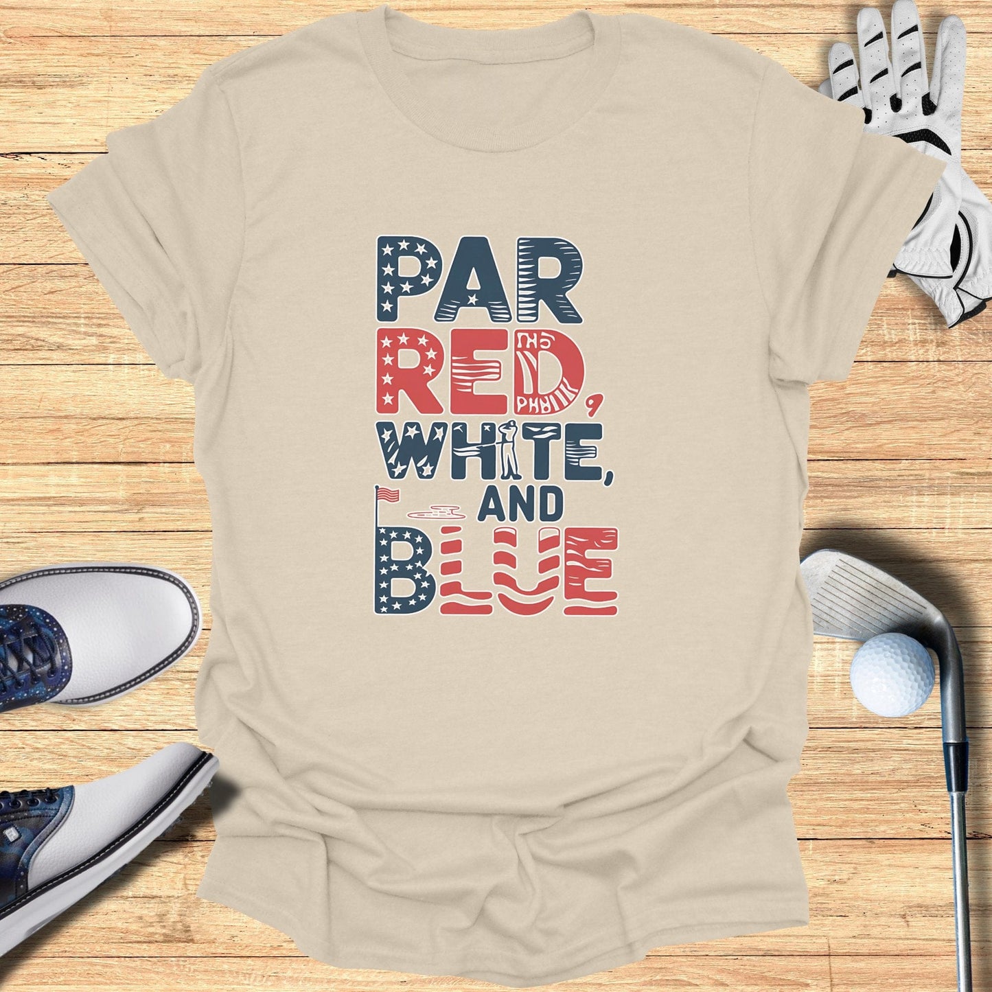 Par Red White And Blue T Shirt - Funny Golf Tee by Swing Epic