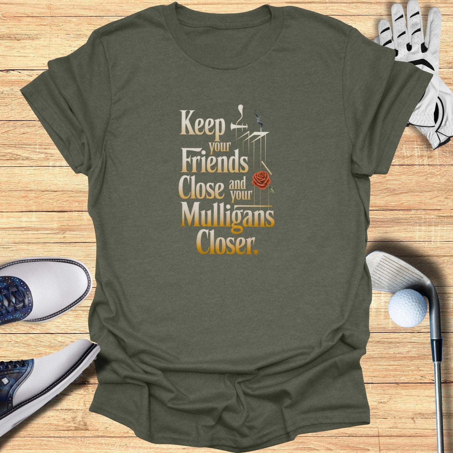 Keep Your Friends Close T-Shirt - Funny Golf Tee by Swing Epic