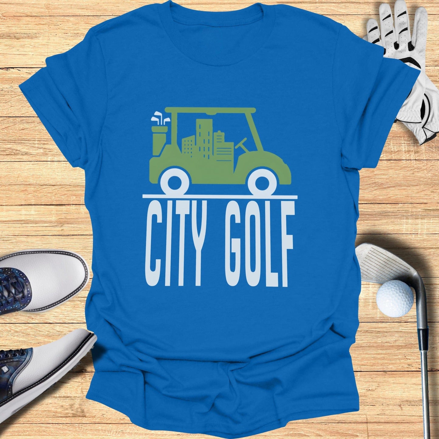 City Golf Tee with Novelty Golf Theme Design