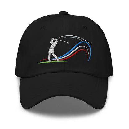 Swing Into Action Dynamic Design Embroidered Golf Cap - Funny Golf Tee by Swing Epic