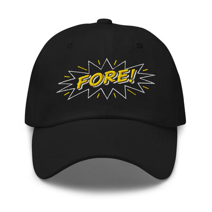 FORE! Quirky and Fun Embroidered Golf Cap - Funny Golf Tee by Swing Epic