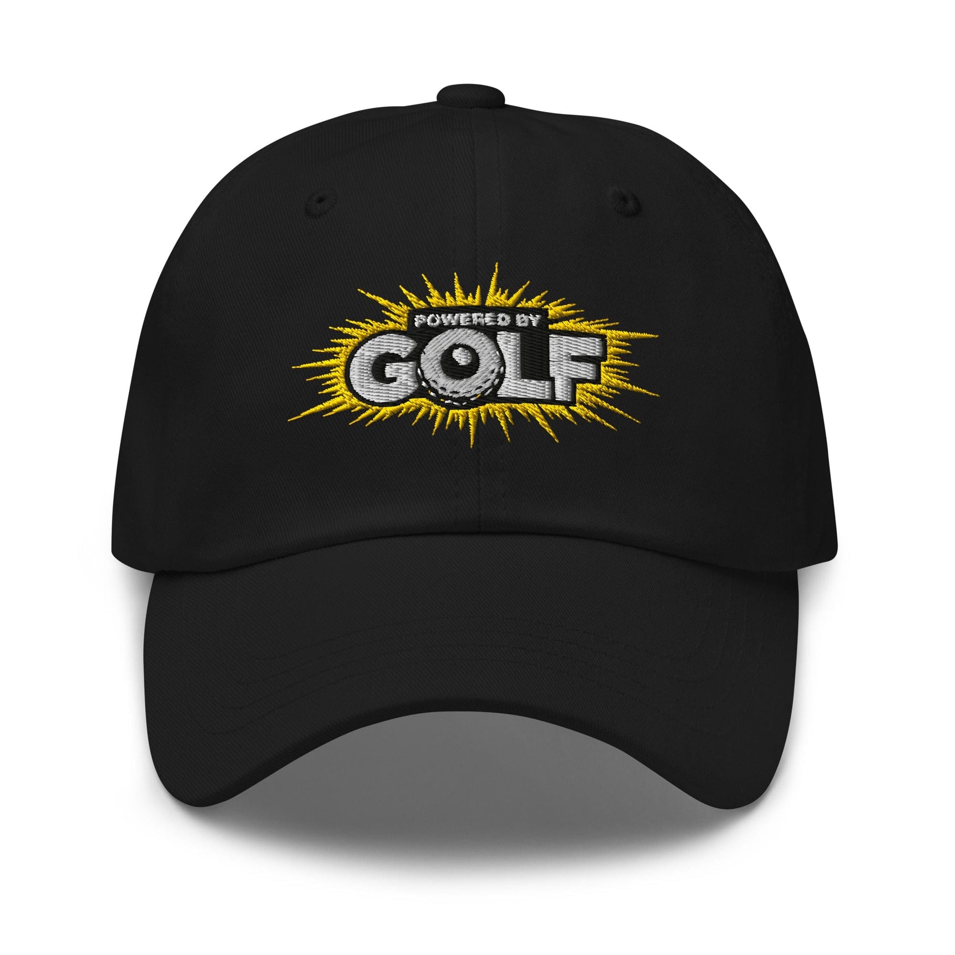 Powered By Golf Funny Embroidered Golf Cap - Funny Golf Tee by Swing Epic