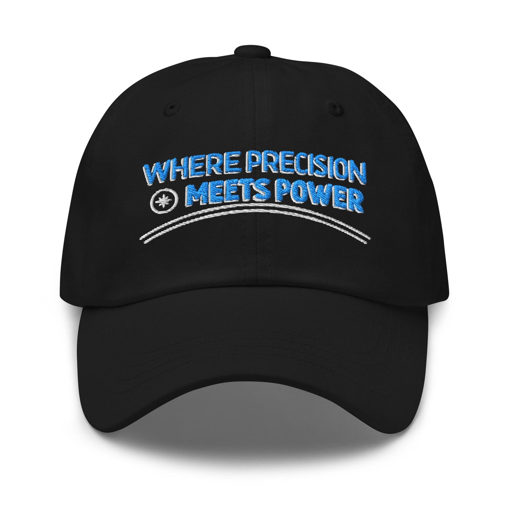 Where Precision Meets Power Embroidered Golf Cap - Funny Golf Tee by Swing Epic