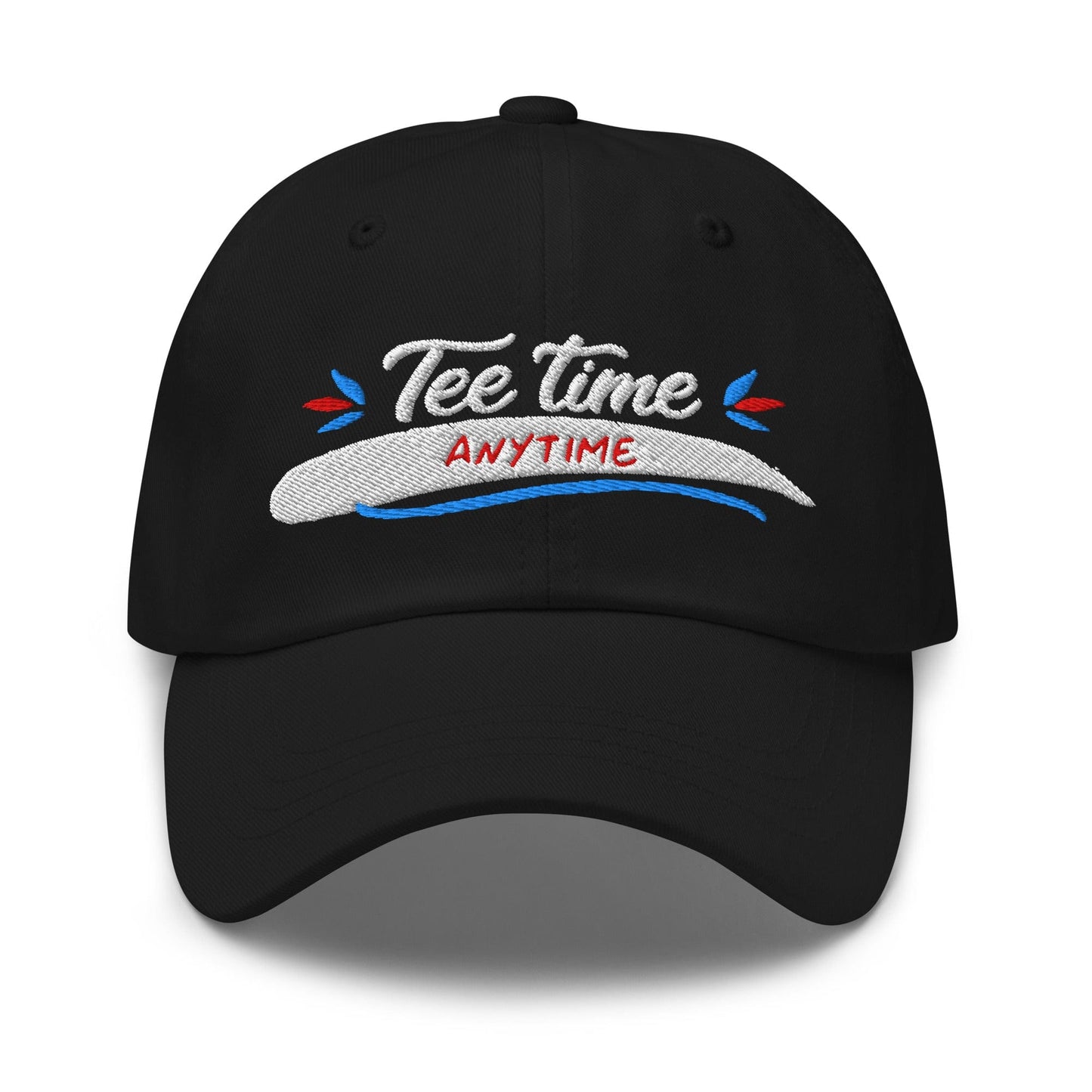 Tee Time Anytime Fun Embroidered Golf Cap - Funny Golf Tee by Swing Epic