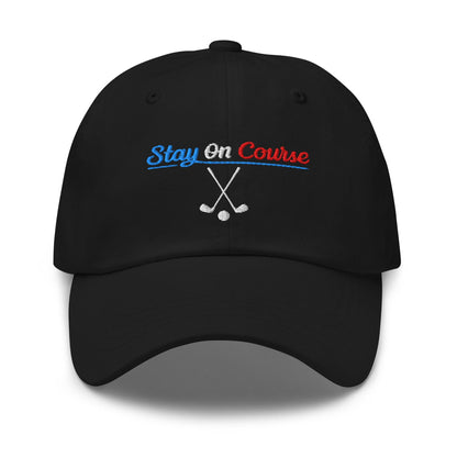 Stay On Course Engaging Quirky Embroidered Golf Cap - Funny Golf Tee by Swing Epic