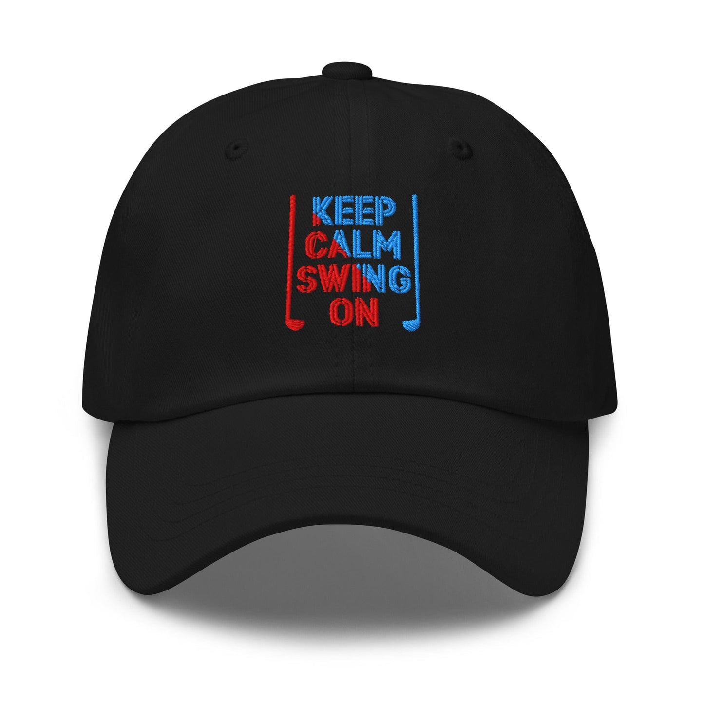 Keep Calm Swing On Embroidered Golf Cap - Funny Golf Tee by Swing Epic