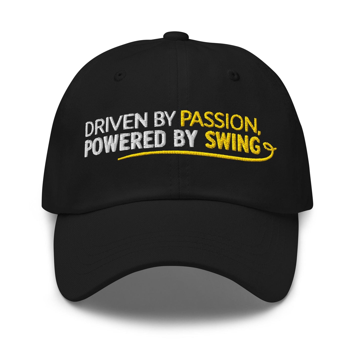 Driven by Passion Powered by Swing Embroidered Golf Cap - Funny Golf Tee by Swing Epic