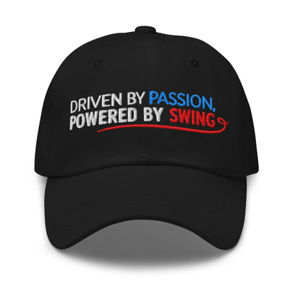 Driven by Passion Powered by Swing Embroidered Golf Cap - Funny Golf Tee by Swing Epic