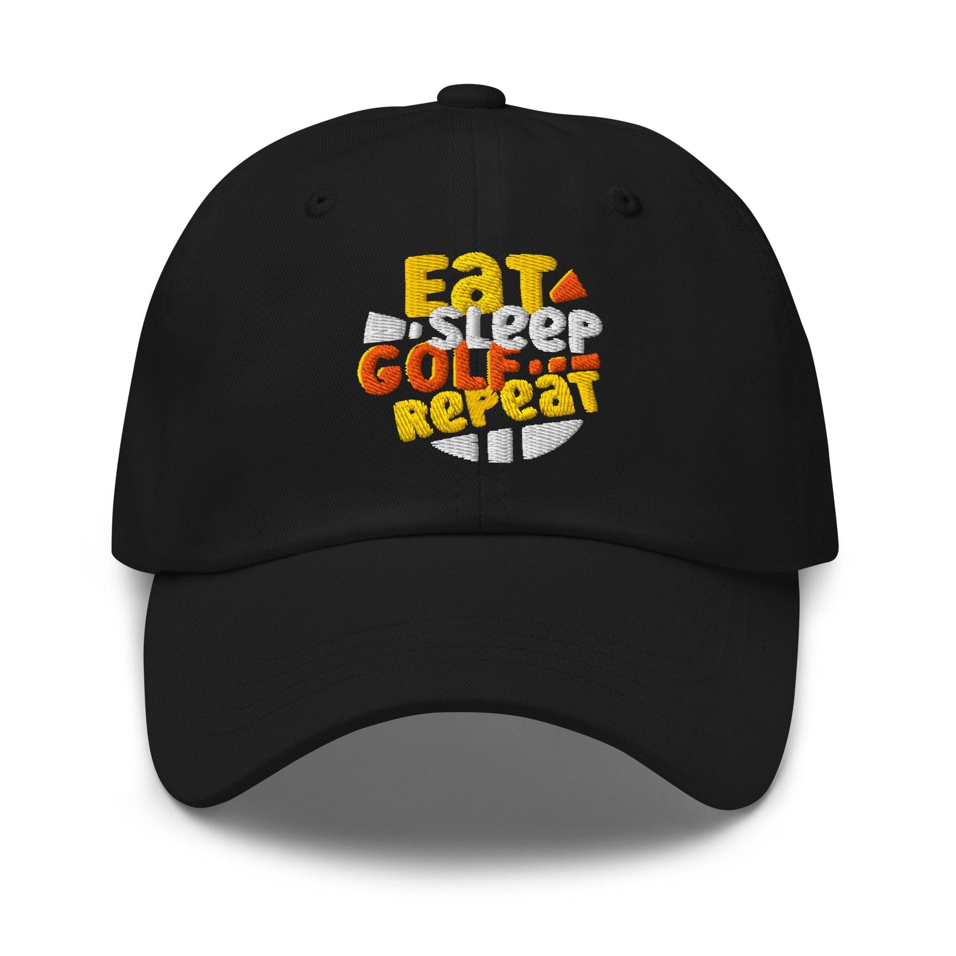 Eat Sleep Golf Repeat Fun Design Embroidered Golf Cap - Funny Golf Tee by Swing Epic