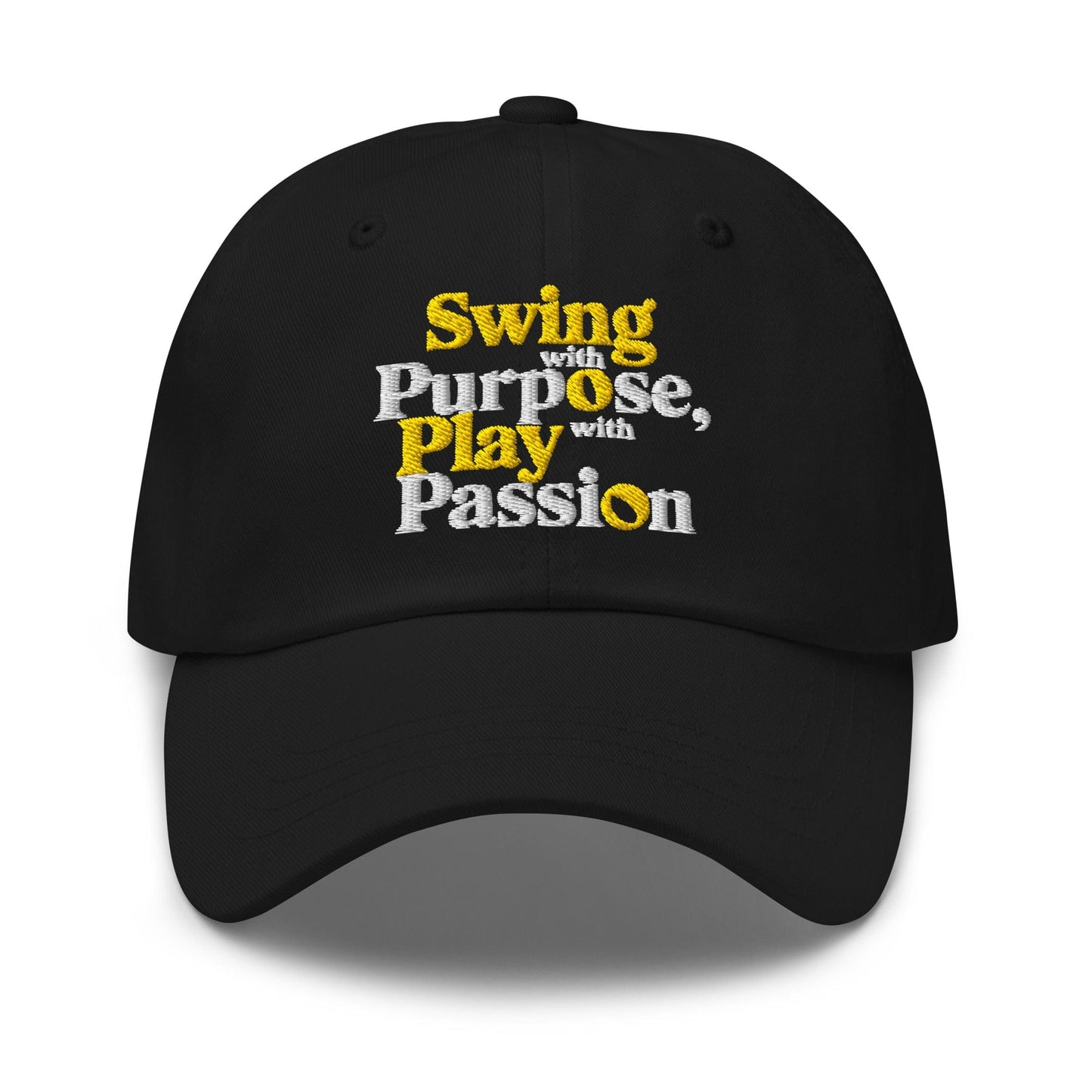 Swing with Purpose Play with Passion Embroidered Golf Cap - Funny Golf Tee by Swing Epic