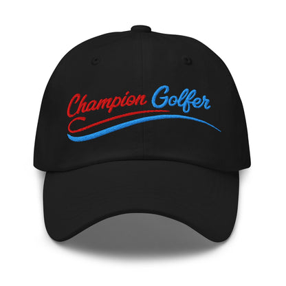Champion Golfer Sparkling Star Fun Embroidered Golf Cap - Funny Golf Tee by Swing Epic