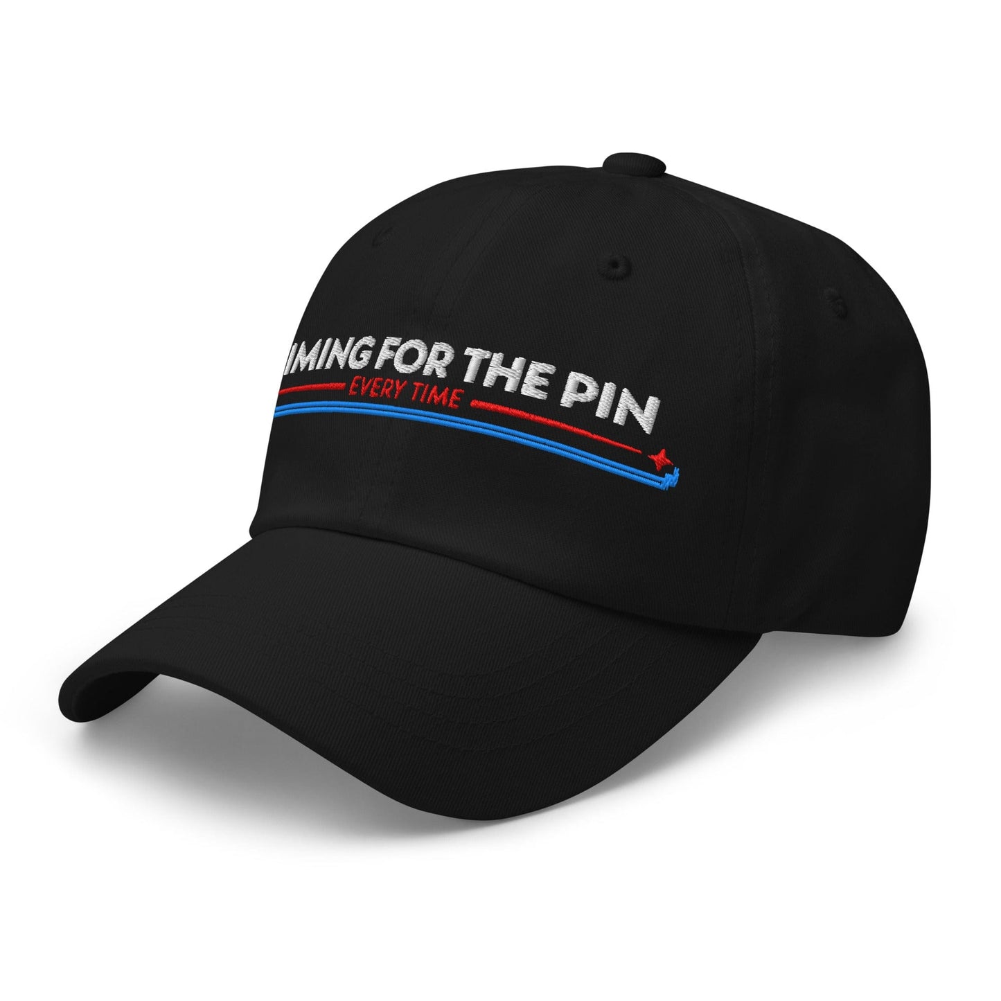 Aiming for the Pin Every Time Engaging Embroidered Golf Cap - Funny Golf Tee by Swing Epic