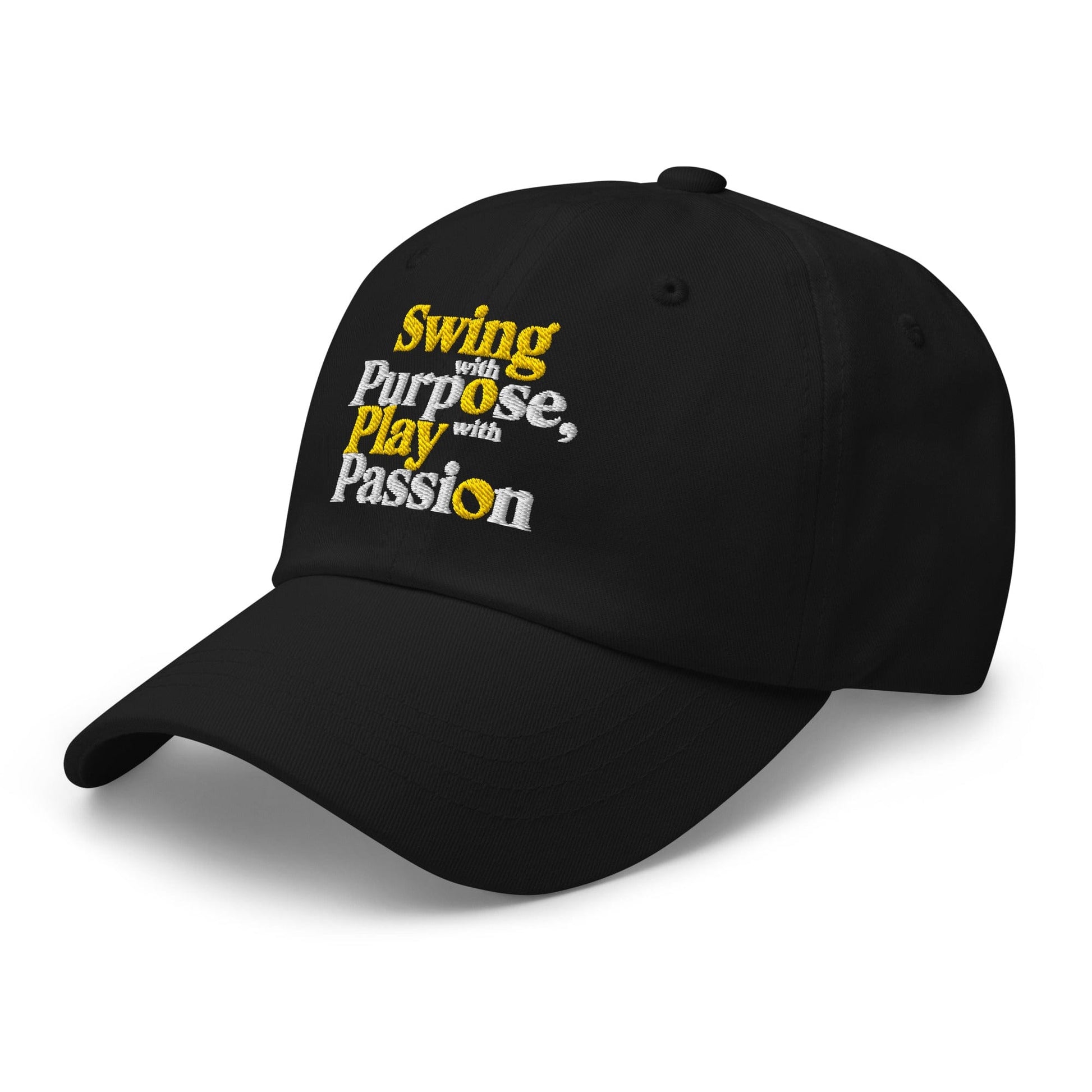 Swing with Purpose Play with Passion Embroidered Golf Cap - Funny Golf Tee by Swing Epic
