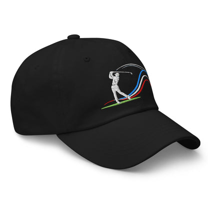 Swing Into Action Dynamic Design Embroidered Golf Cap - Funny Golf Tee by Swing Epic