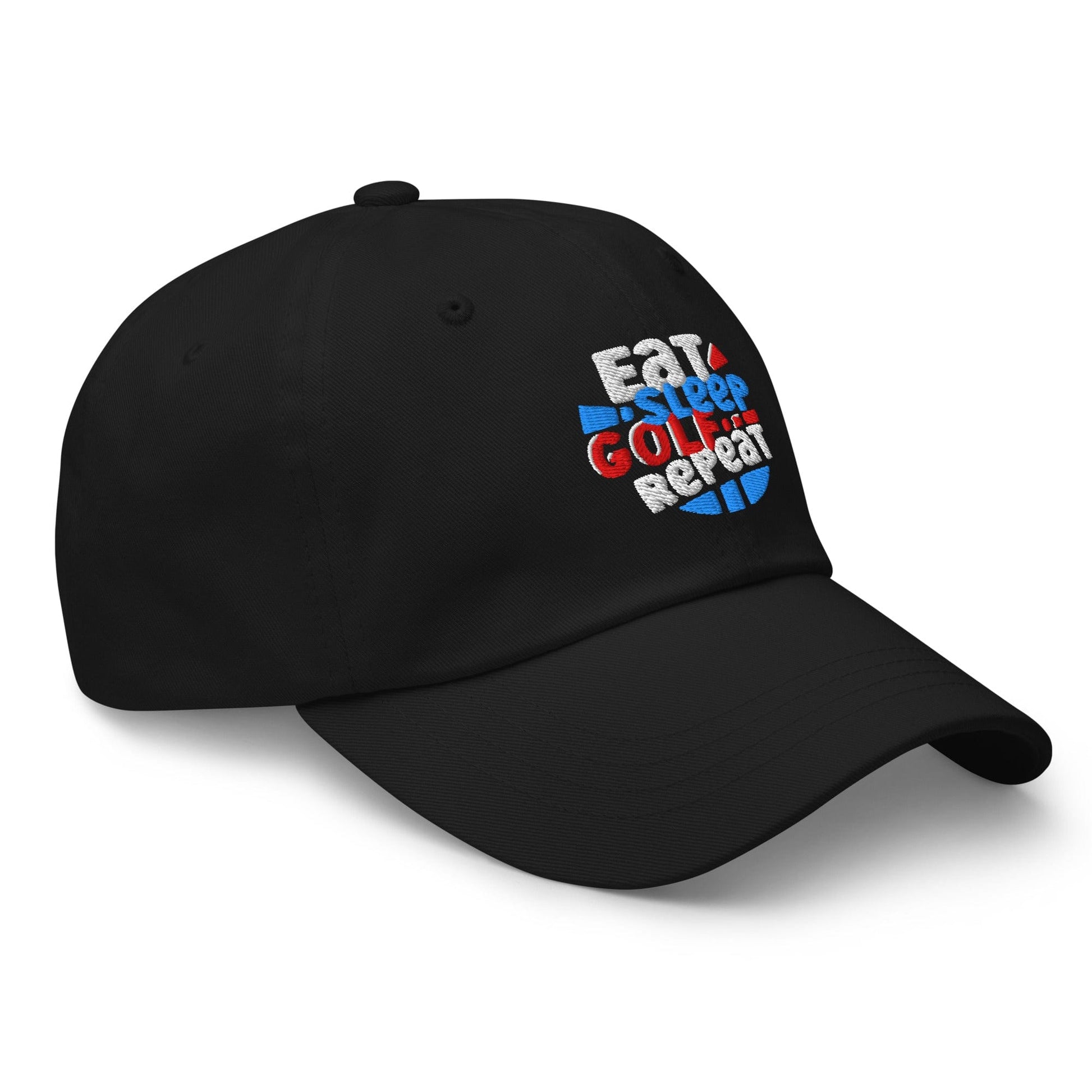 Eat Sleep Golf Repeat Fun Design Embroidered Golf Cap - Funny Golf Tee by Swing Epic