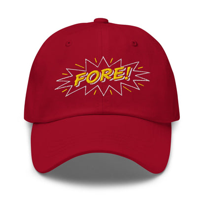 FORE! Quirky and Fun Embroidered Golf Cap - Funny Golf Tee by Swing Epic