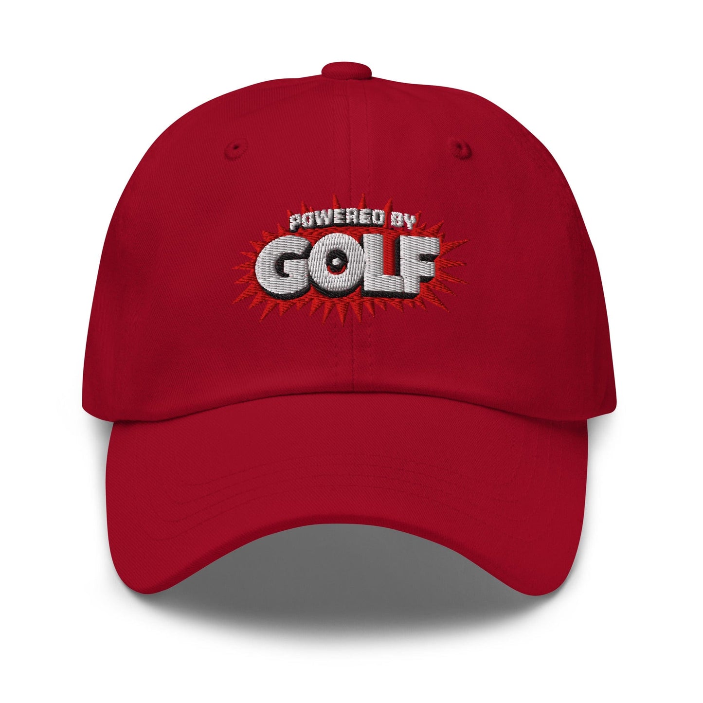 Powered By Golf Funny Embroidered Golf Cap - Funny Golf Tee by Swing Epic