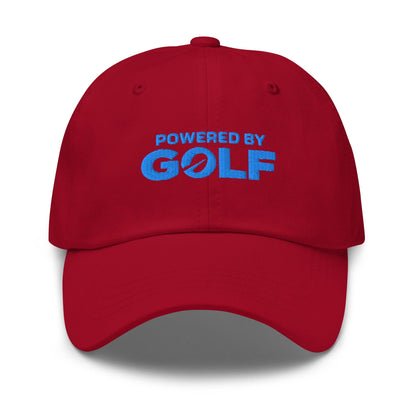 Powered By Golf Funny Embroidered Golf Cap - Funny Golf Tee by Swing Epic