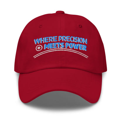 Where Precision Meets Power Embroidered Golf Cap - Funny Golf Tee by Swing Epic