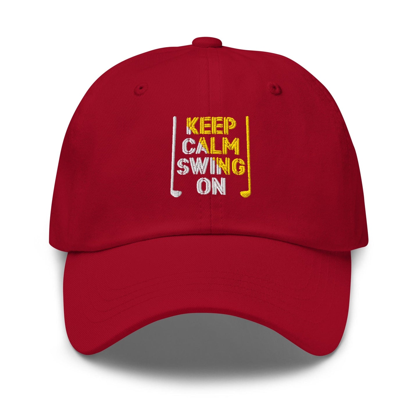 Keep Calm Swing On Embroidered Golf Cap - Funny Golf Tee by Swing Epic