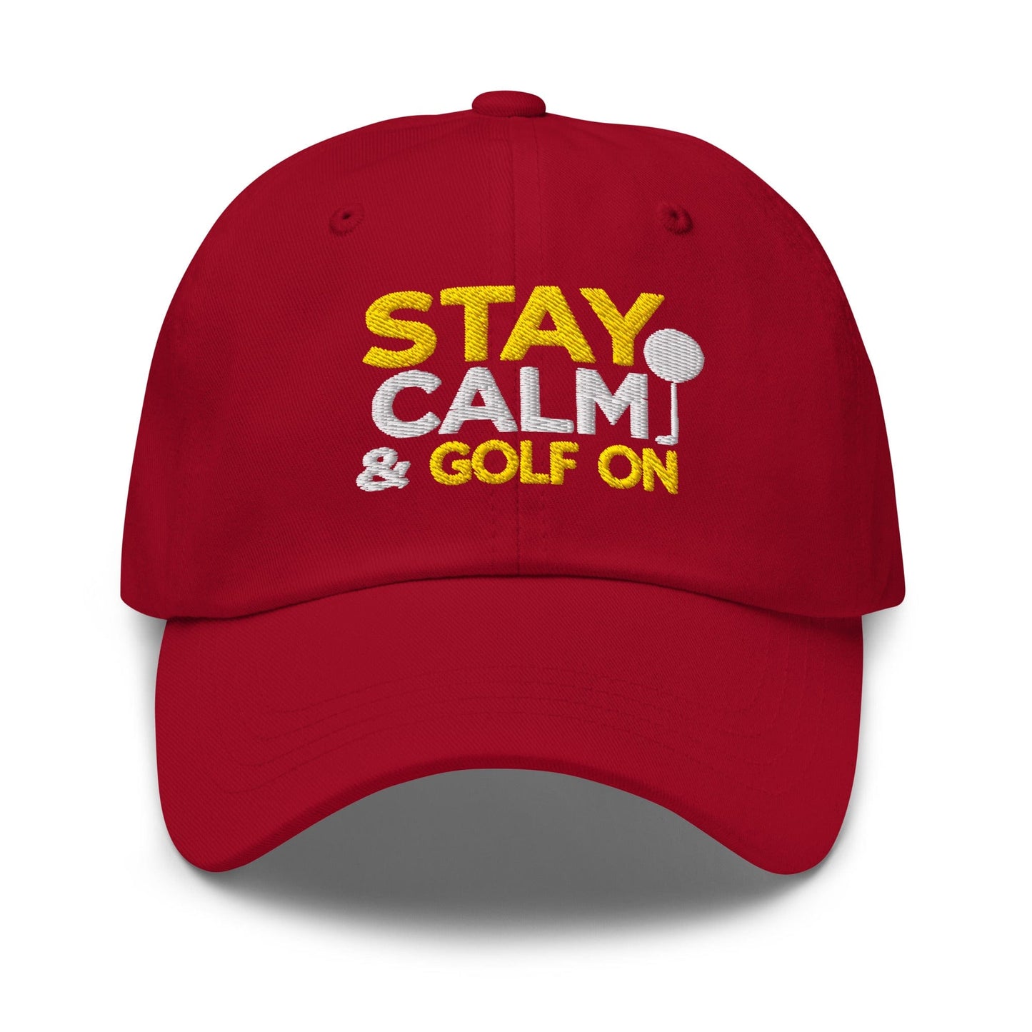 Stay Calm & Golf On Funny Embroidered Golf Cap - Funny Golf Tee by Swing Epic