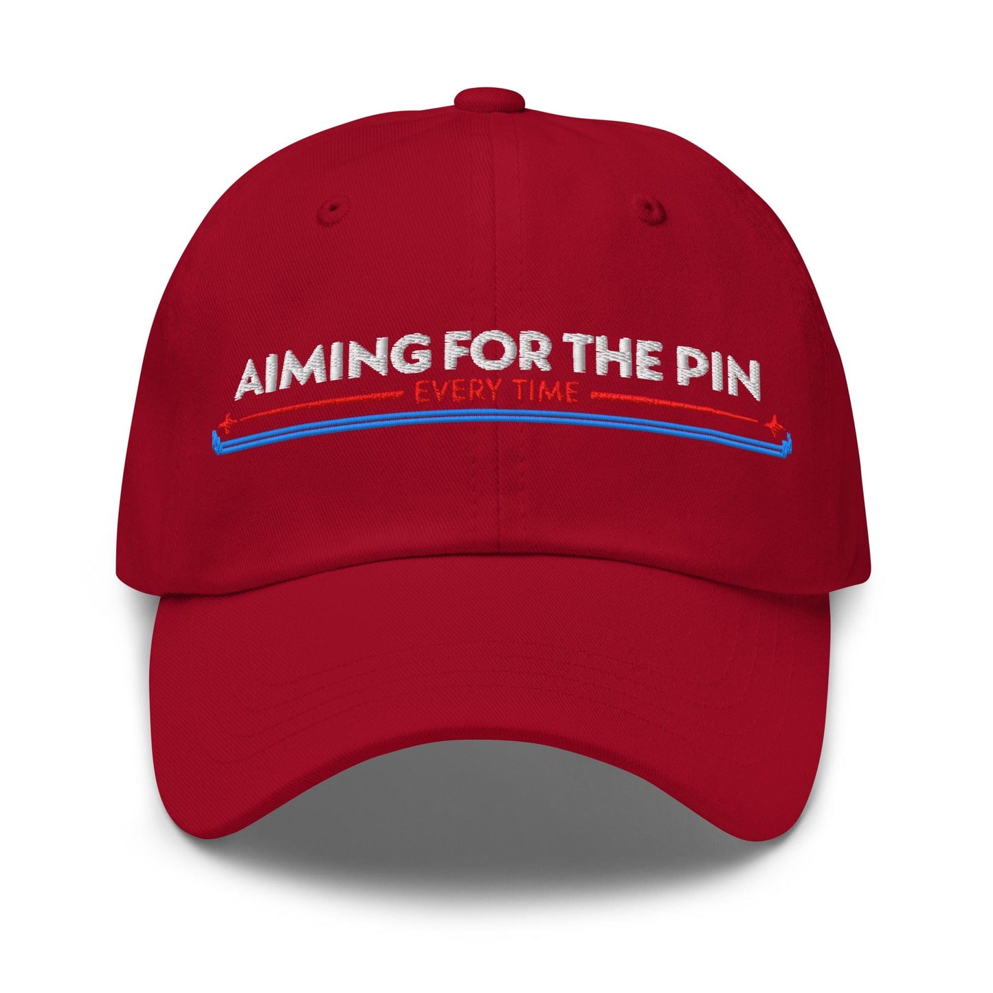 Aiming for the Pin Every Time Engaging Embroidered Golf Cap - Funny Golf Tee by Swing Epic