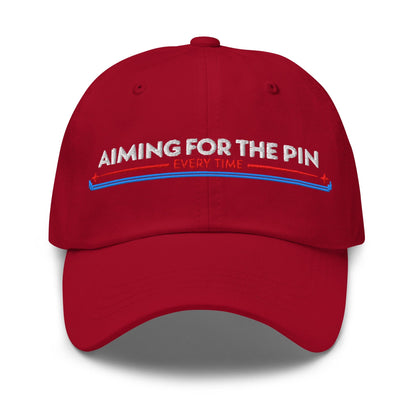 Aiming for the Pin Every Time Engaging Embroidered Golf Cap - Funny Golf Tee by Swing Epic