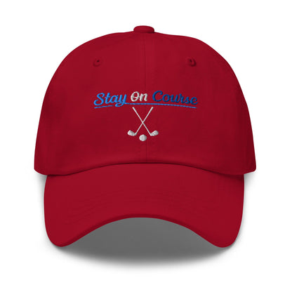 Stay On Course Engaging Quirky Embroidered Golf Cap - Funny Golf Tee by Swing Epic