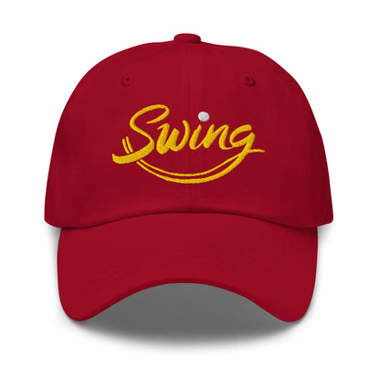 Swing into Action Statement Embroidered Golf Cap - Funny Golf Tee by Swing Epic