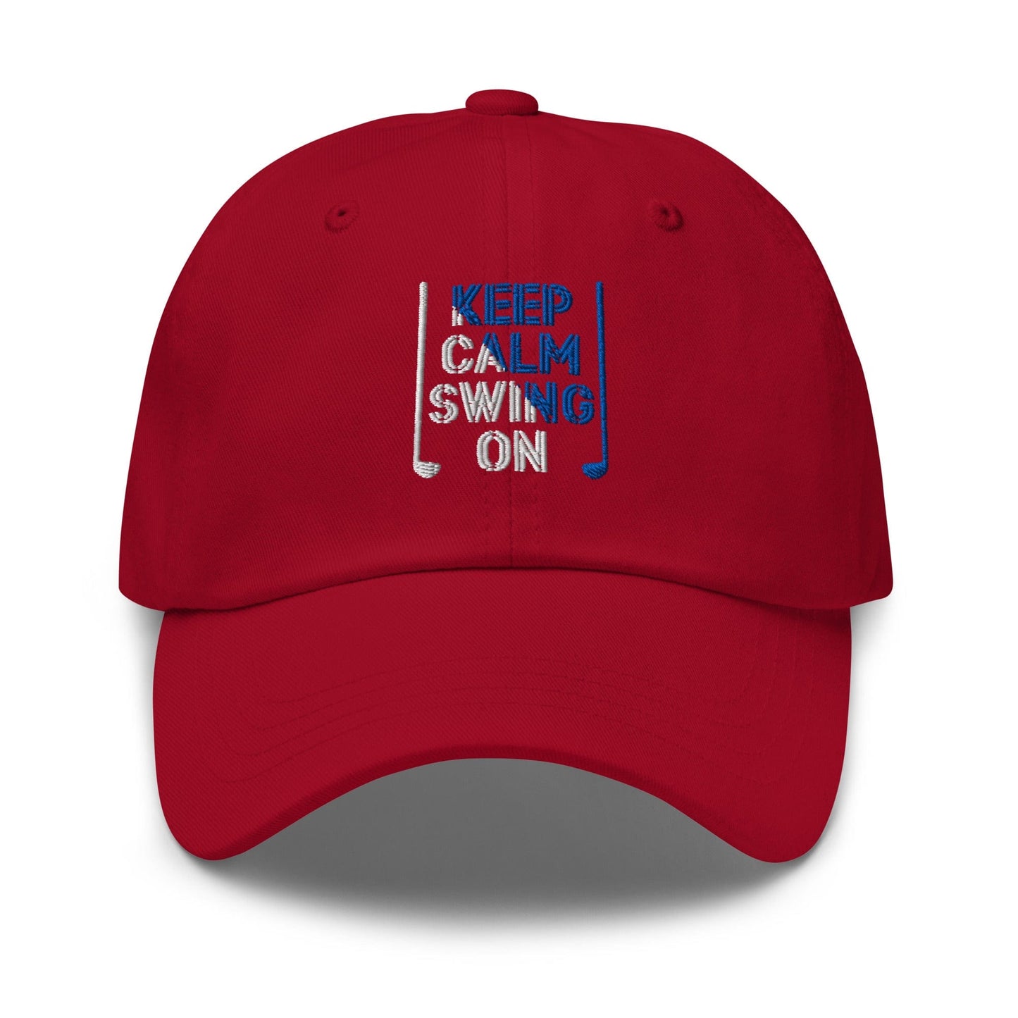 Keep Calm Swing On Embroidered Golf Cap - Funny Golf Tee by Swing Epic