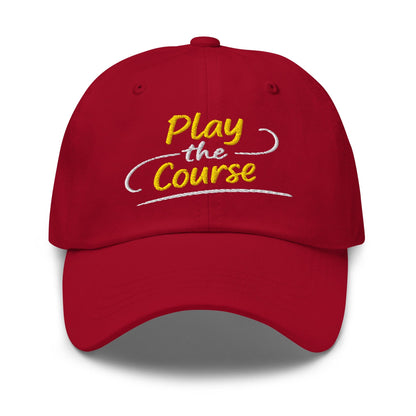 Play the Course Fun Spirit Embroidered Golf Cap - Funny Golf Tee by Swing Epic