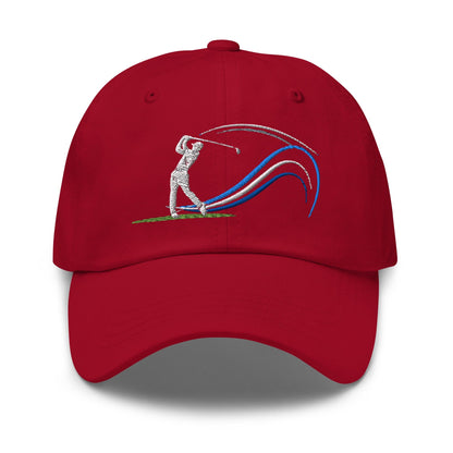 Swing Into Action Dynamic Design Embroidered Golf Cap - Funny Golf Tee by Swing Epic