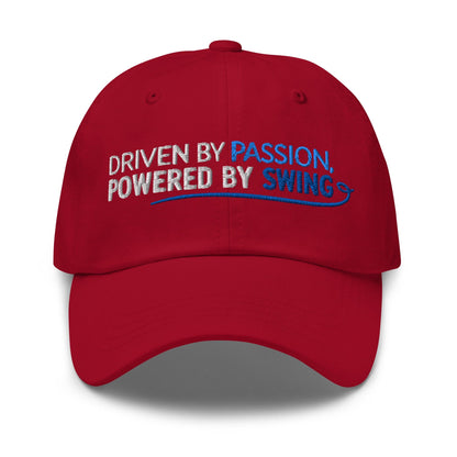 Driven by Passion Powered by Swing Embroidered Golf Cap - Funny Golf Tee by Swing Epic