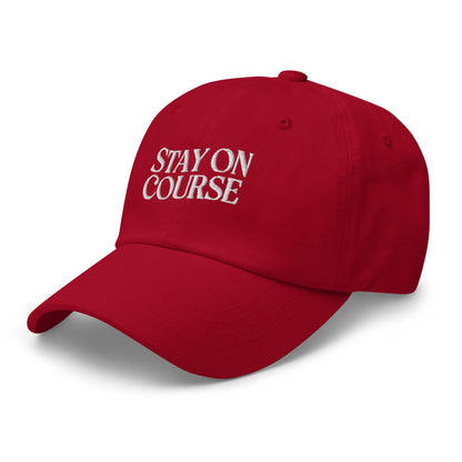 Stay On Course Quirky Fun Embroidered Golf Cap - Funny Golf Tee by Swing Epic