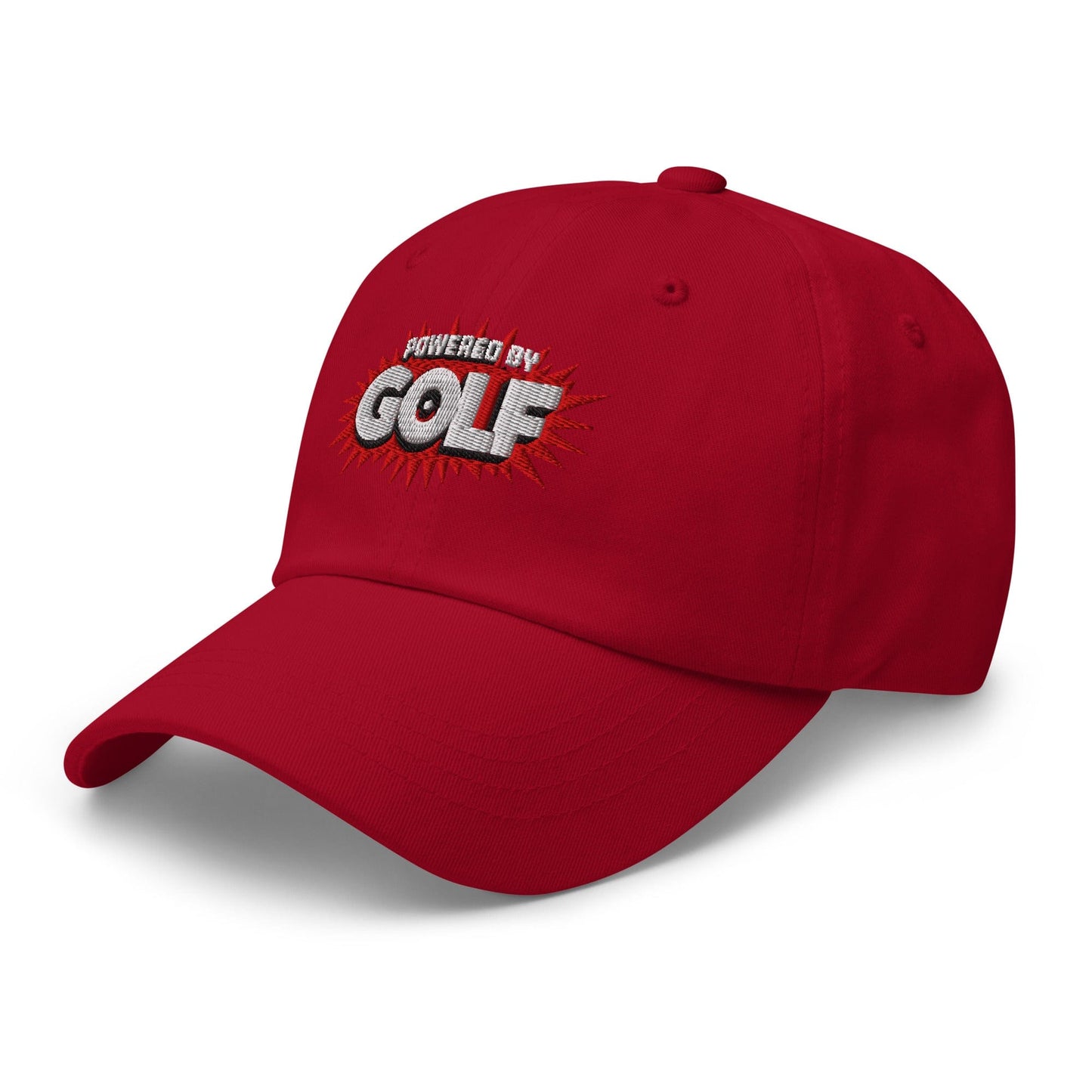 Powered By Golf Funny Embroidered Golf Cap - Funny Golf Tee by Swing Epic