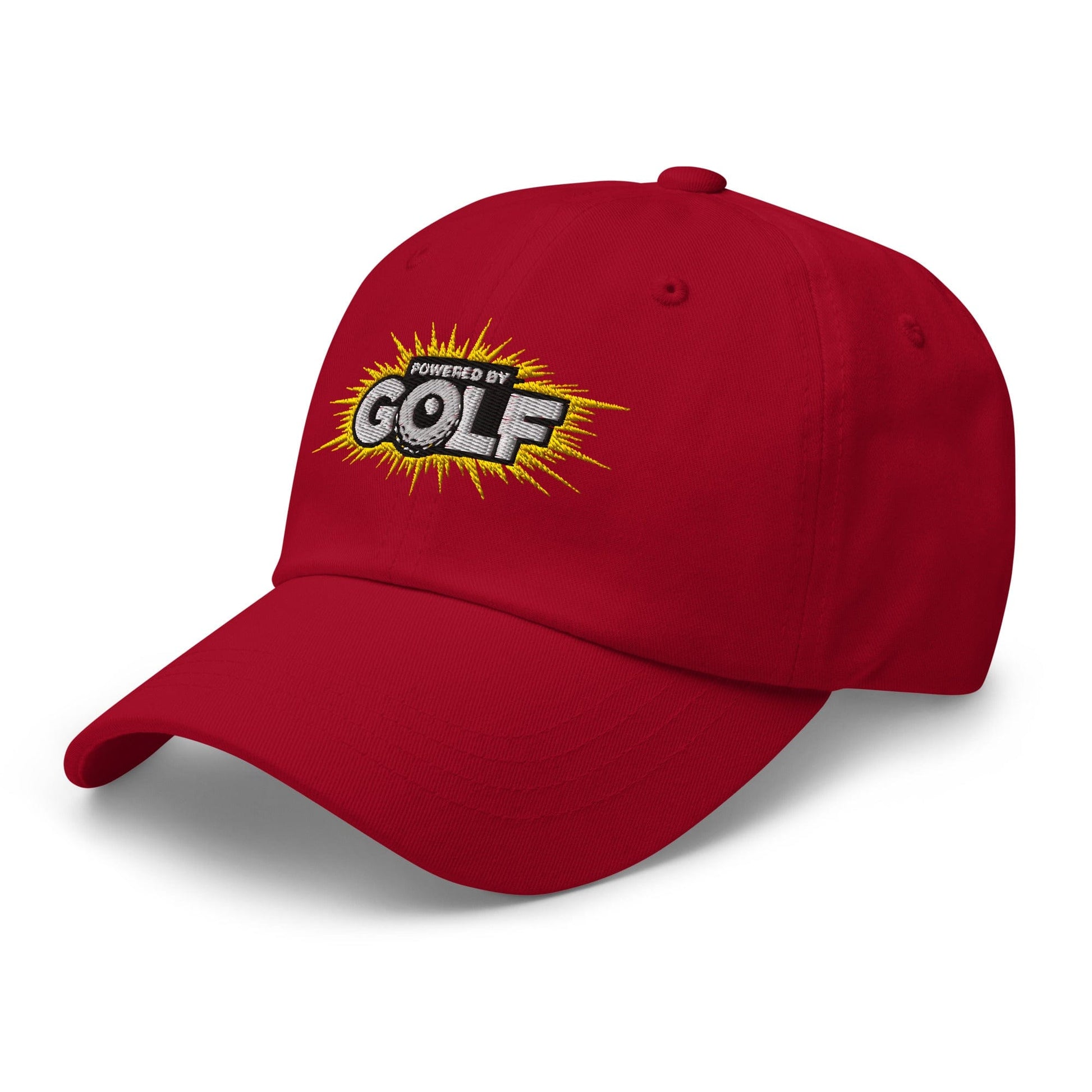 Powered By Golf Funny Embroidered Golf Cap - Funny Golf Tee by Swing Epic