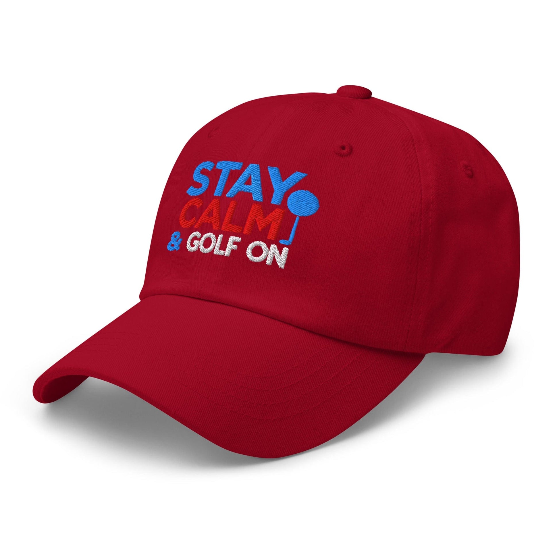 Stay Calm & Golf On Funny Embroidered Golf Cap - Funny Golf Tee by Swing Epic