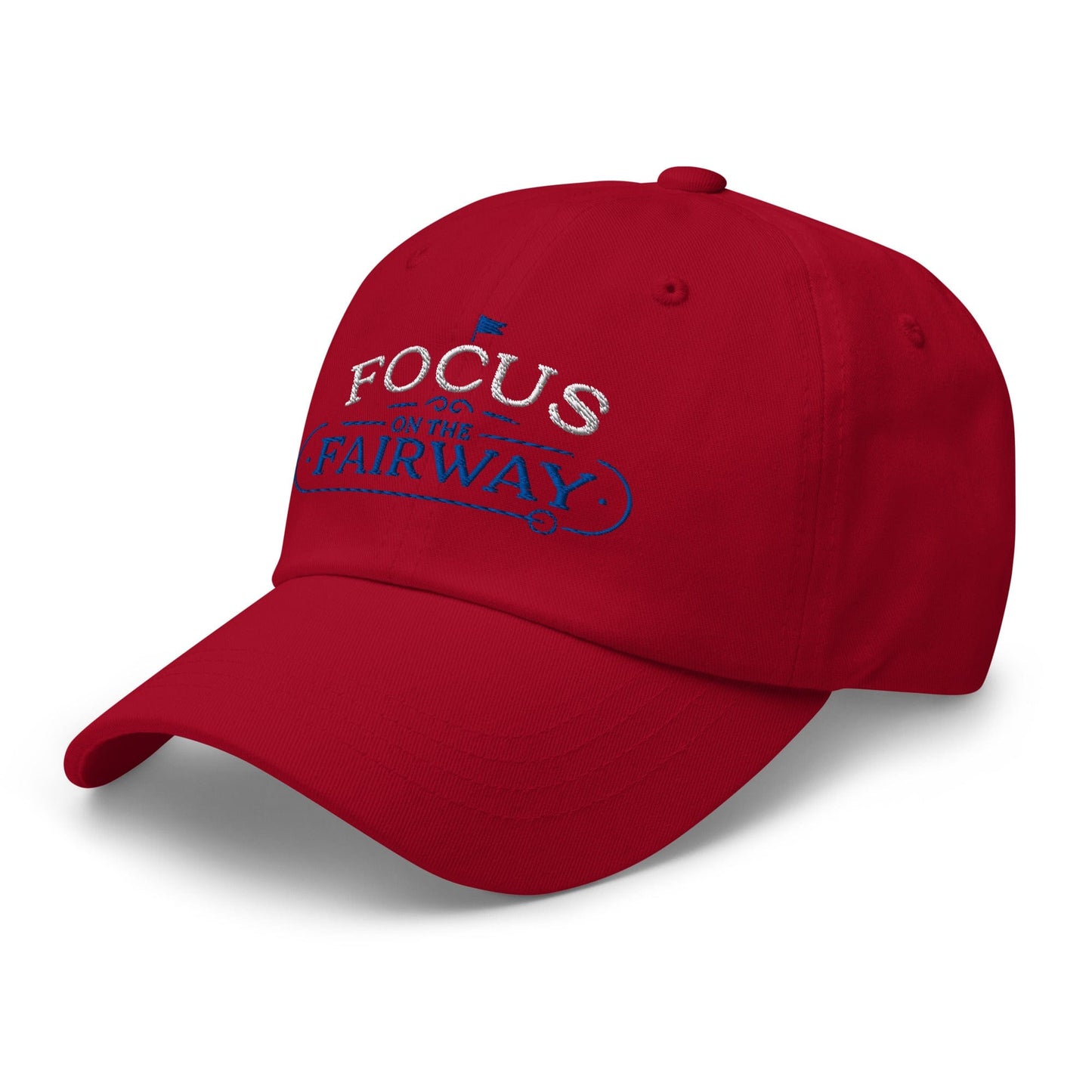 Focus on the Fairway Flag Embroidered Golf Cap - Funny Golf Tee by Swing Epic
