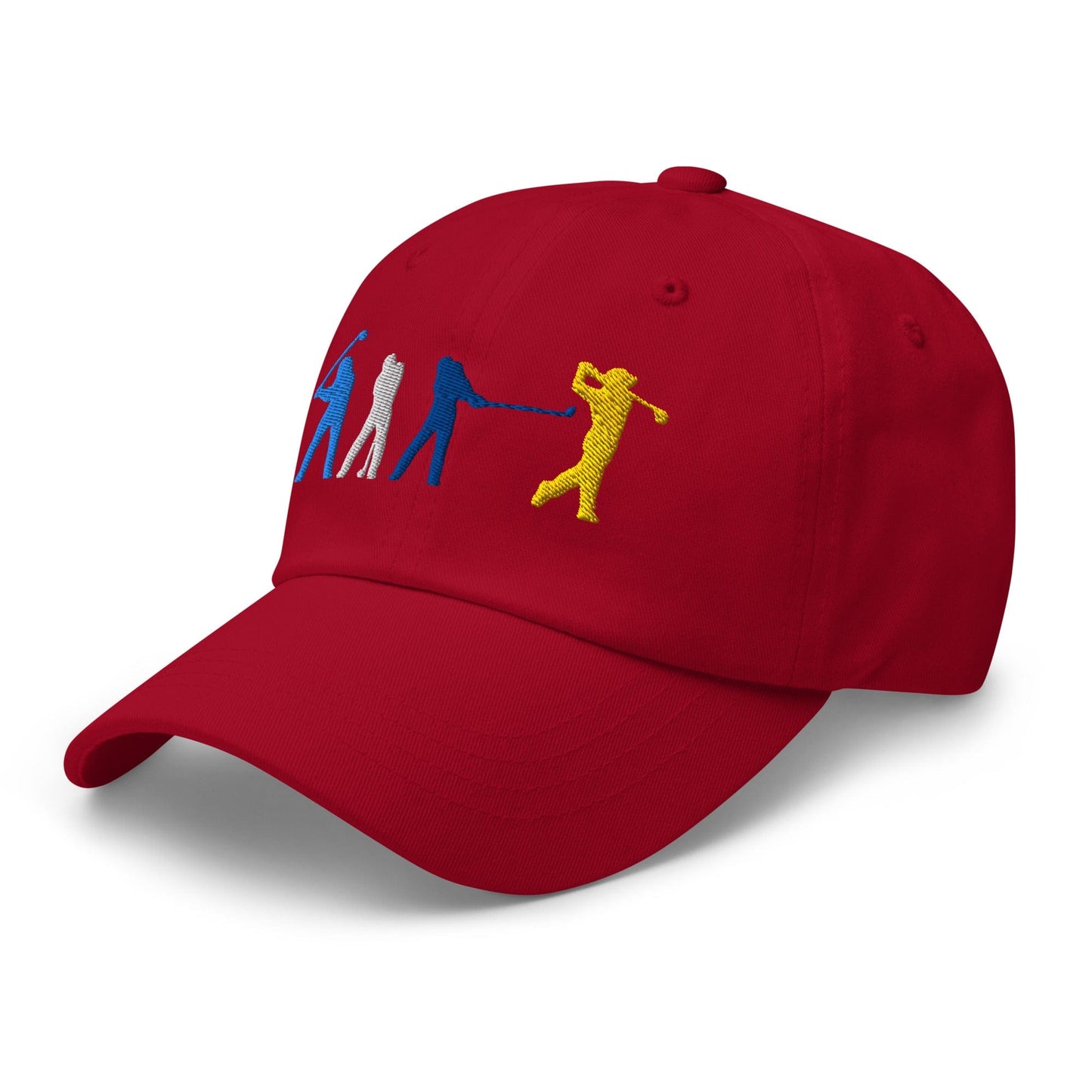 Four Swinging Silhouettes Dynamic Embroidered Golf Cap - Funny Golf Tee by Swing Epic