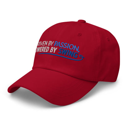 Driven by Passion Powered by Swing Embroidered Golf Cap - Funny Golf Tee by Swing Epic