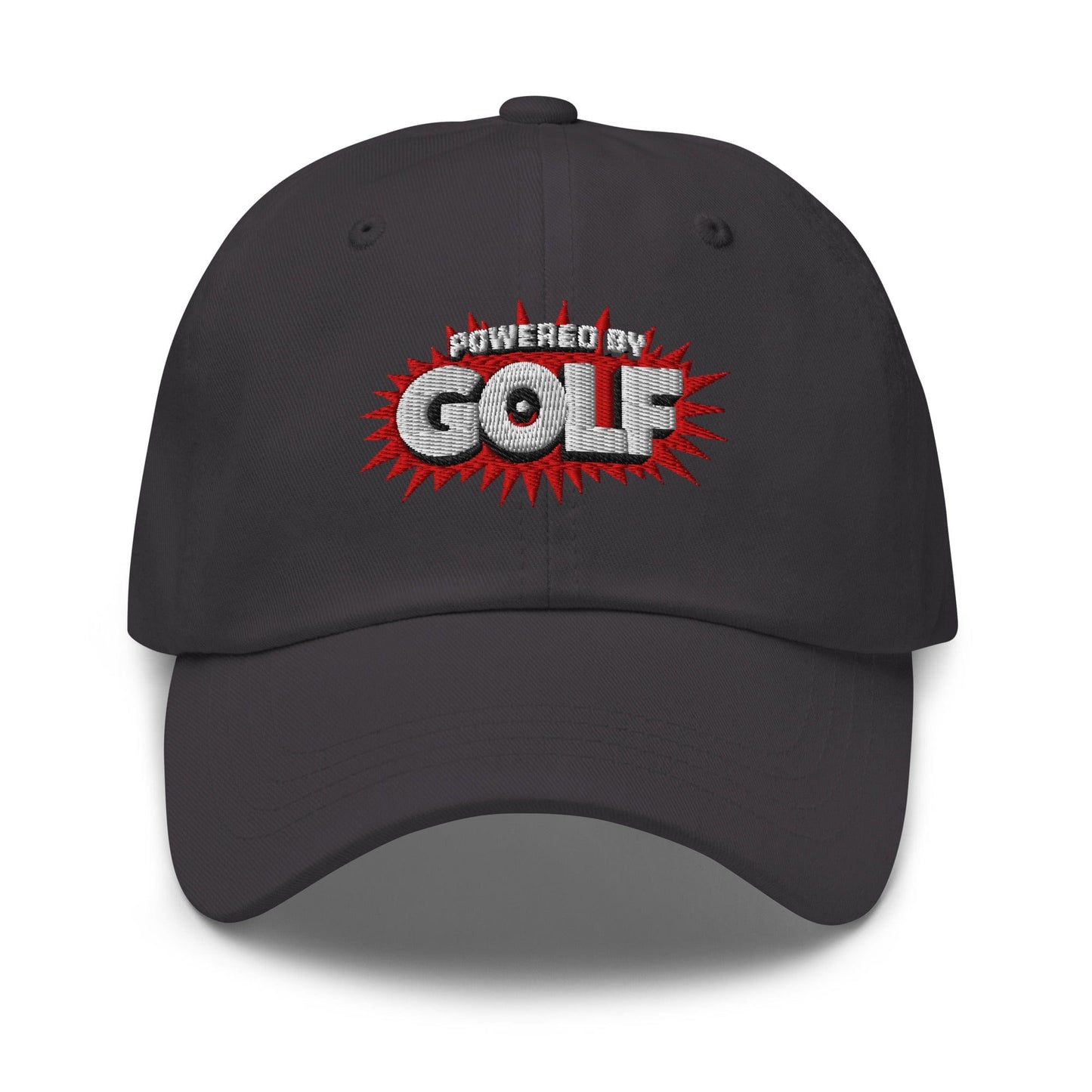 Powered By Golf Funny Embroidered Golf Cap - Funny Golf Tee by Swing Epic