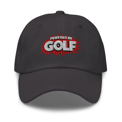 Powered By Golf Funny Embroidered Golf Cap - Funny Golf Tee by Swing Epic