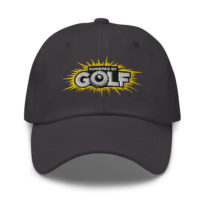 Powered By Golf Funny Embroidered Golf Cap - Funny Golf Tee by Swing Epic