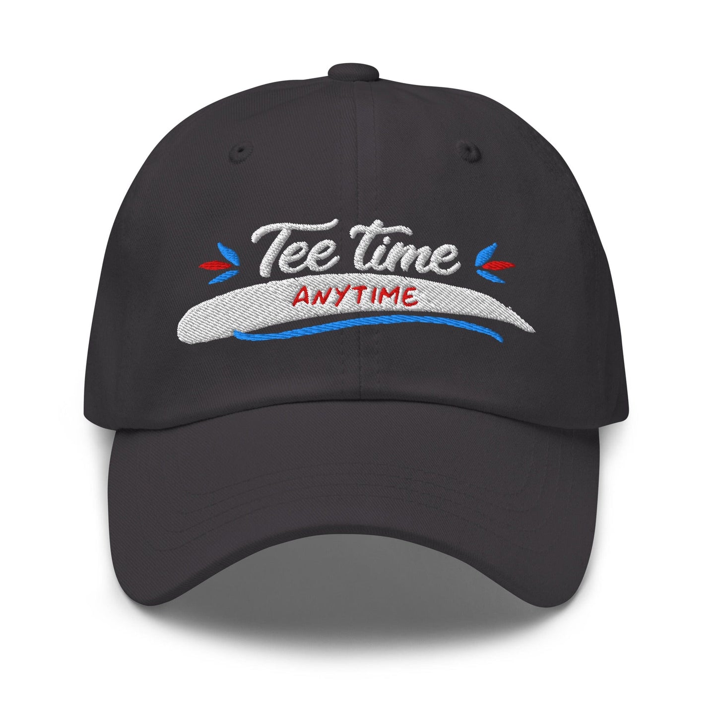 Tee Time Anytime Fun Embroidered Golf Cap - Funny Golf Tee by Swing Epic