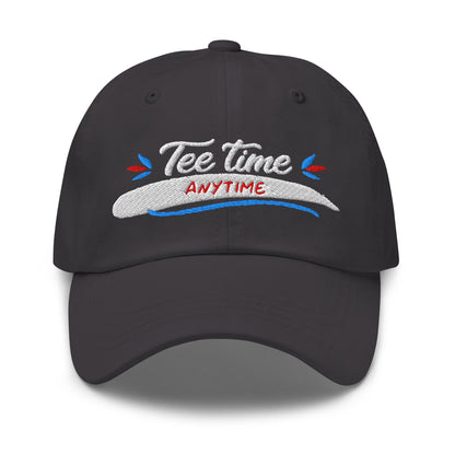 Tee Time Anytime Fun Embroidered Golf Cap - Funny Golf Tee by Swing Epic