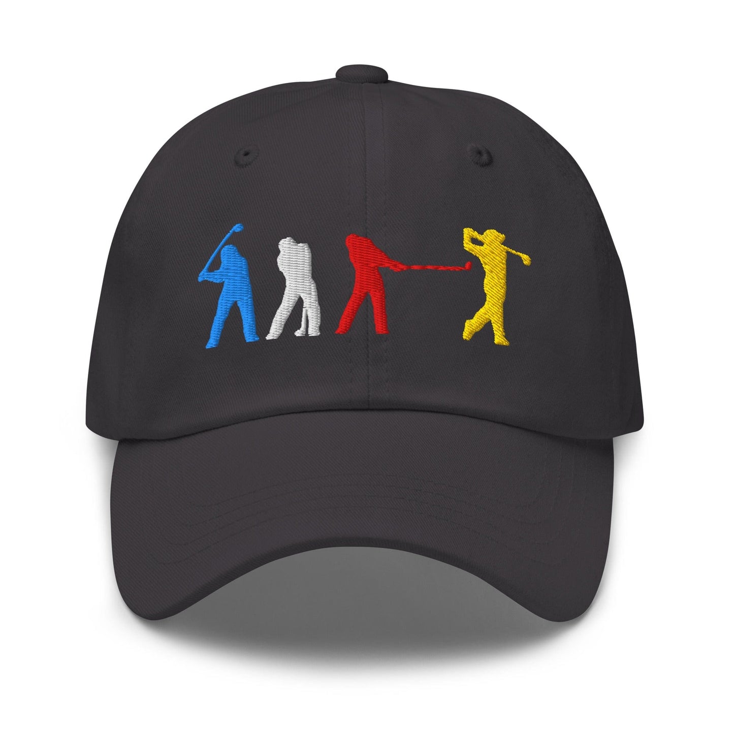 Four Swinging Silhouettes Dynamic Embroidered Golf Cap - Funny Golf Tee by Swing Epic