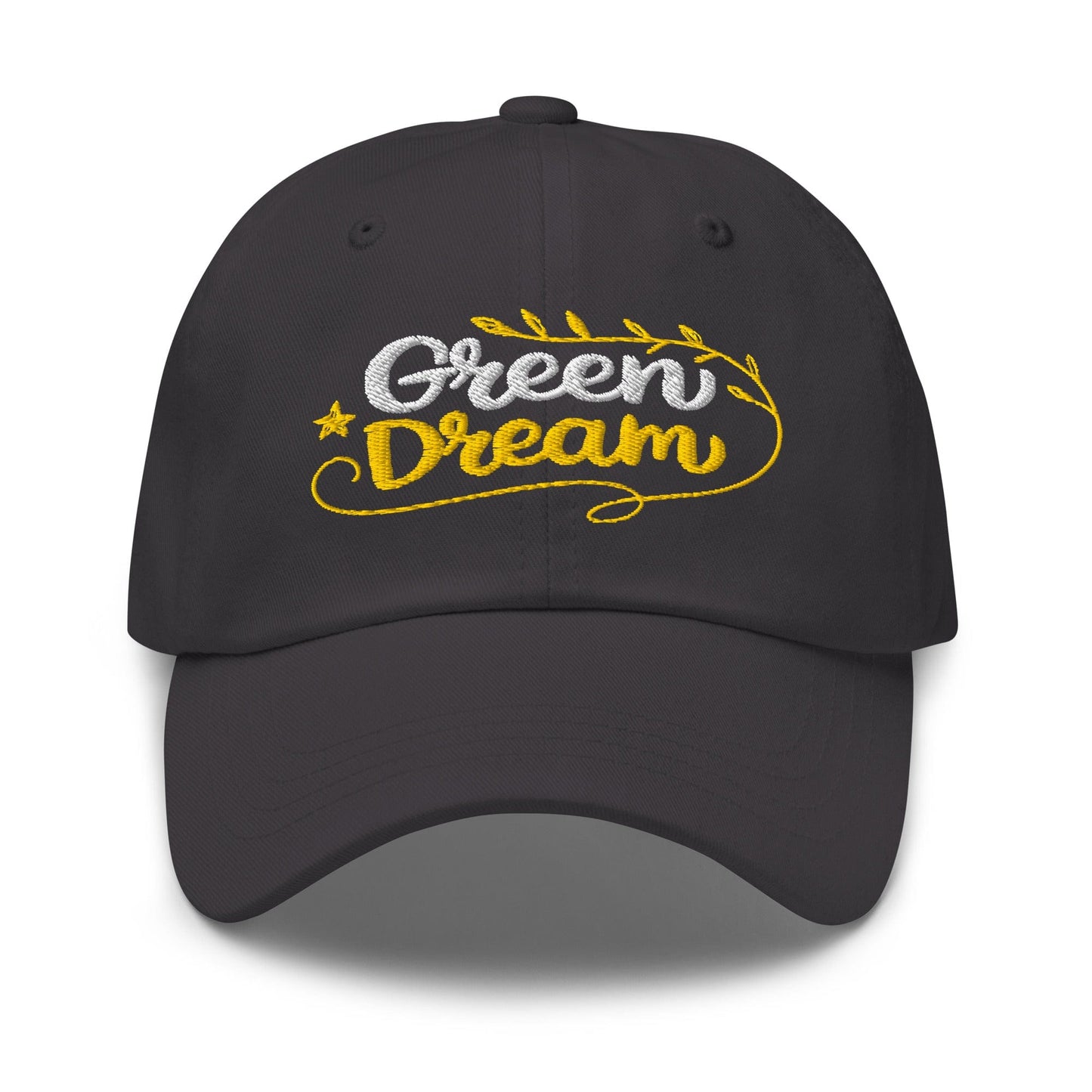 Green Dream Stars and Leaves Fun Embroidered Golf Cap - Funny Golf Tee by Swing Epic