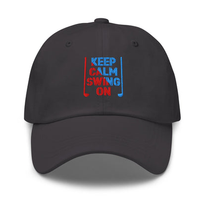 Keep Calm Swing On Embroidered Golf Cap - Funny Golf Tee by Swing Epic