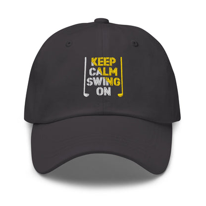 Keep Calm Swing On Embroidered Golf Cap - Funny Golf Tee by Swing Epic