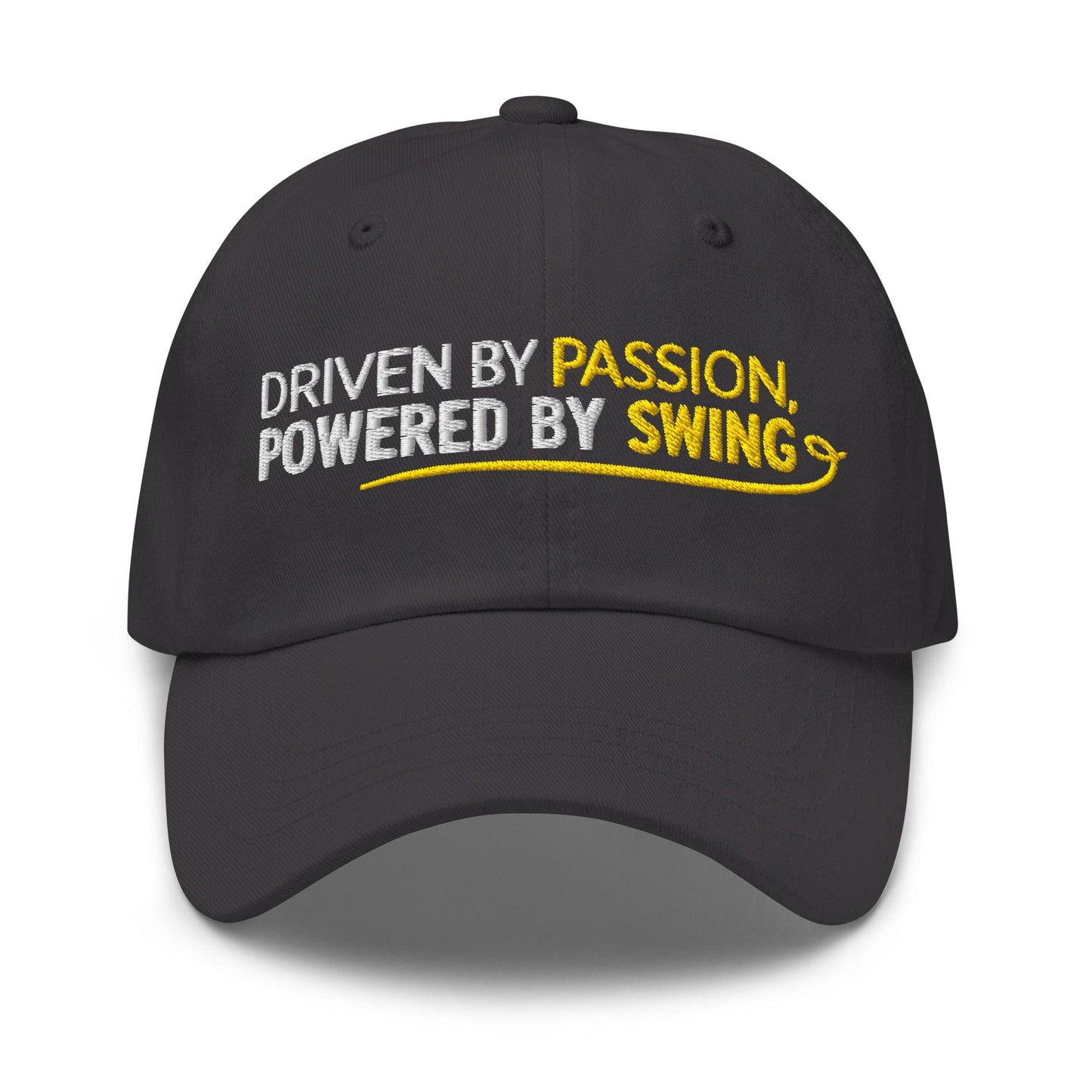 Driven by Passion Powered by Swing Embroidered Golf Cap - Funny Golf Tee by Swing Epic